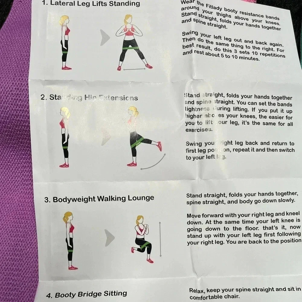 NEW Booty Bands with Carry bag  Fit Lady Resistance Set of 3 Bands NWT NEW - Picture 7 of 11
